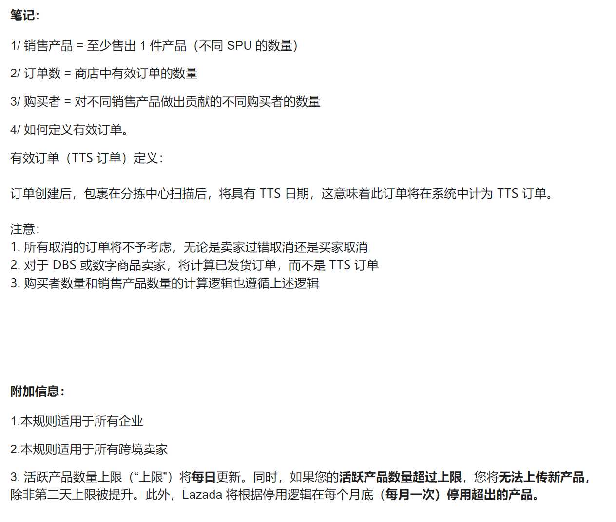 【Lazada知识大纲更新】活跃产品限制规则