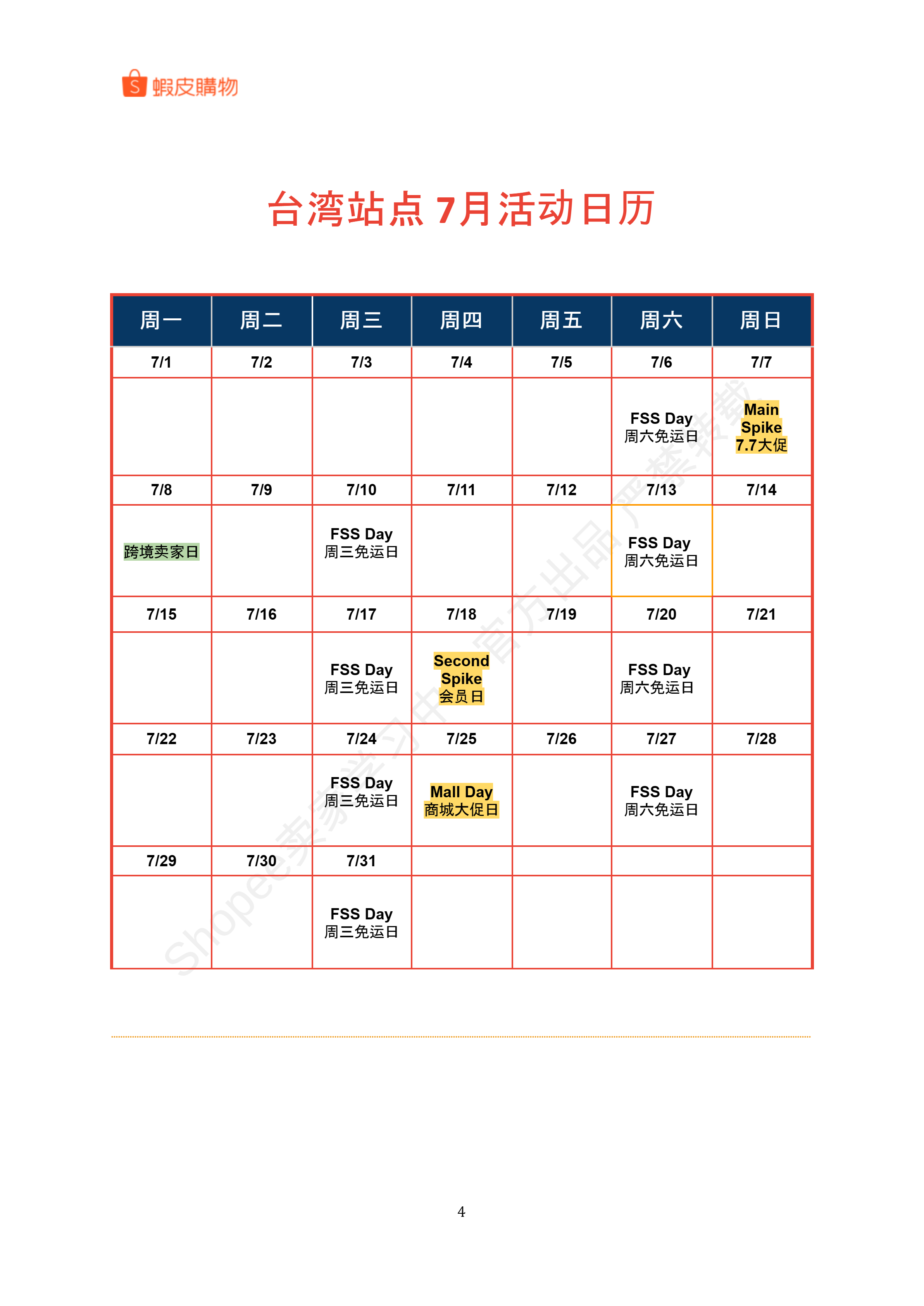 【Shopee市场周报】虾皮台湾站2024年6月第4周市场周报