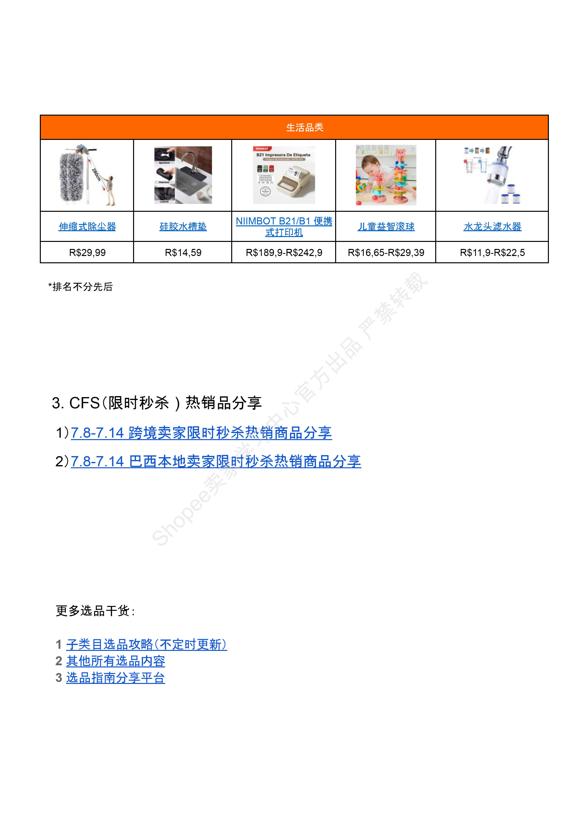 【Shopee市场周报】虾皮巴西站2024年7月第4周市场周报