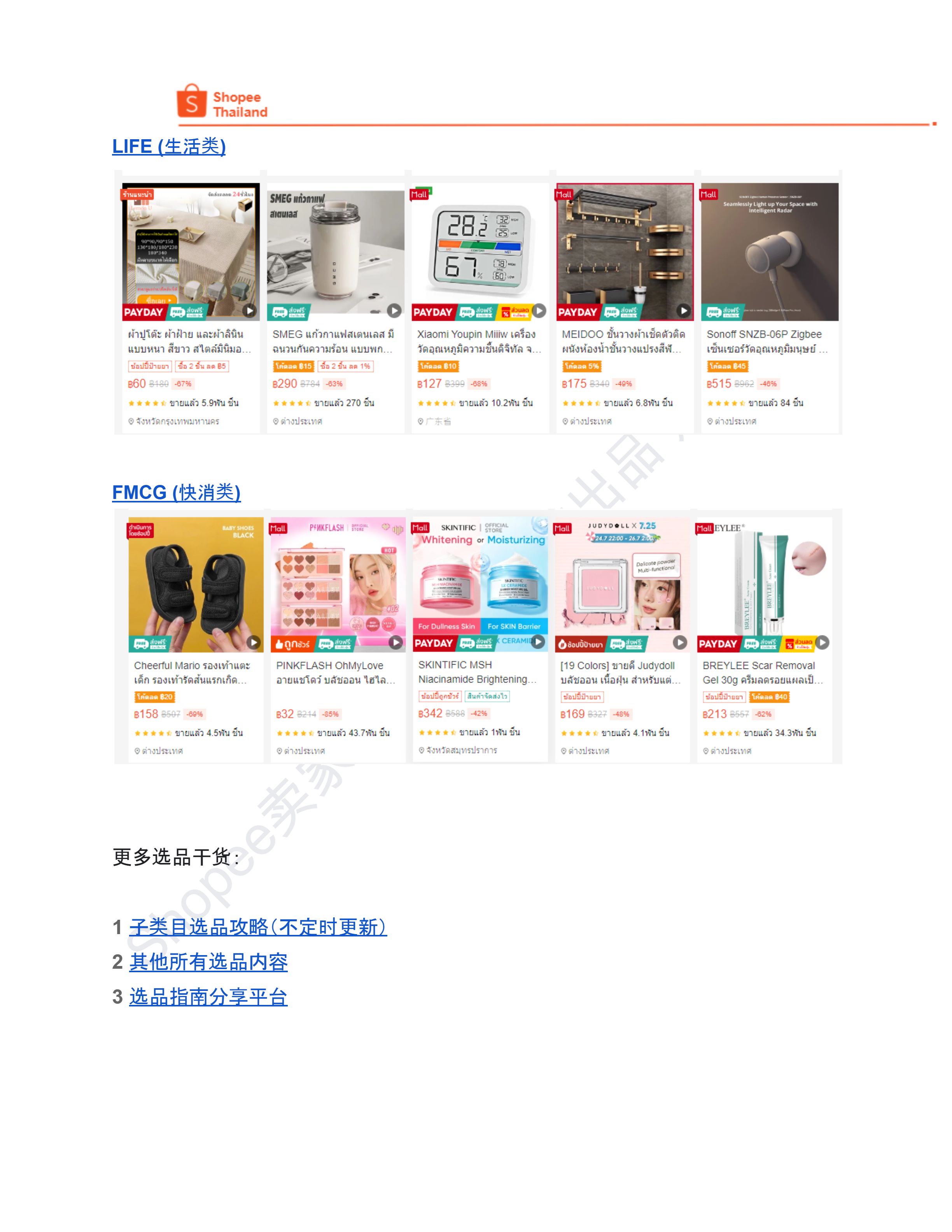 【Shopee市场周报】虾皮泰国站2024年8月第1周市场周报