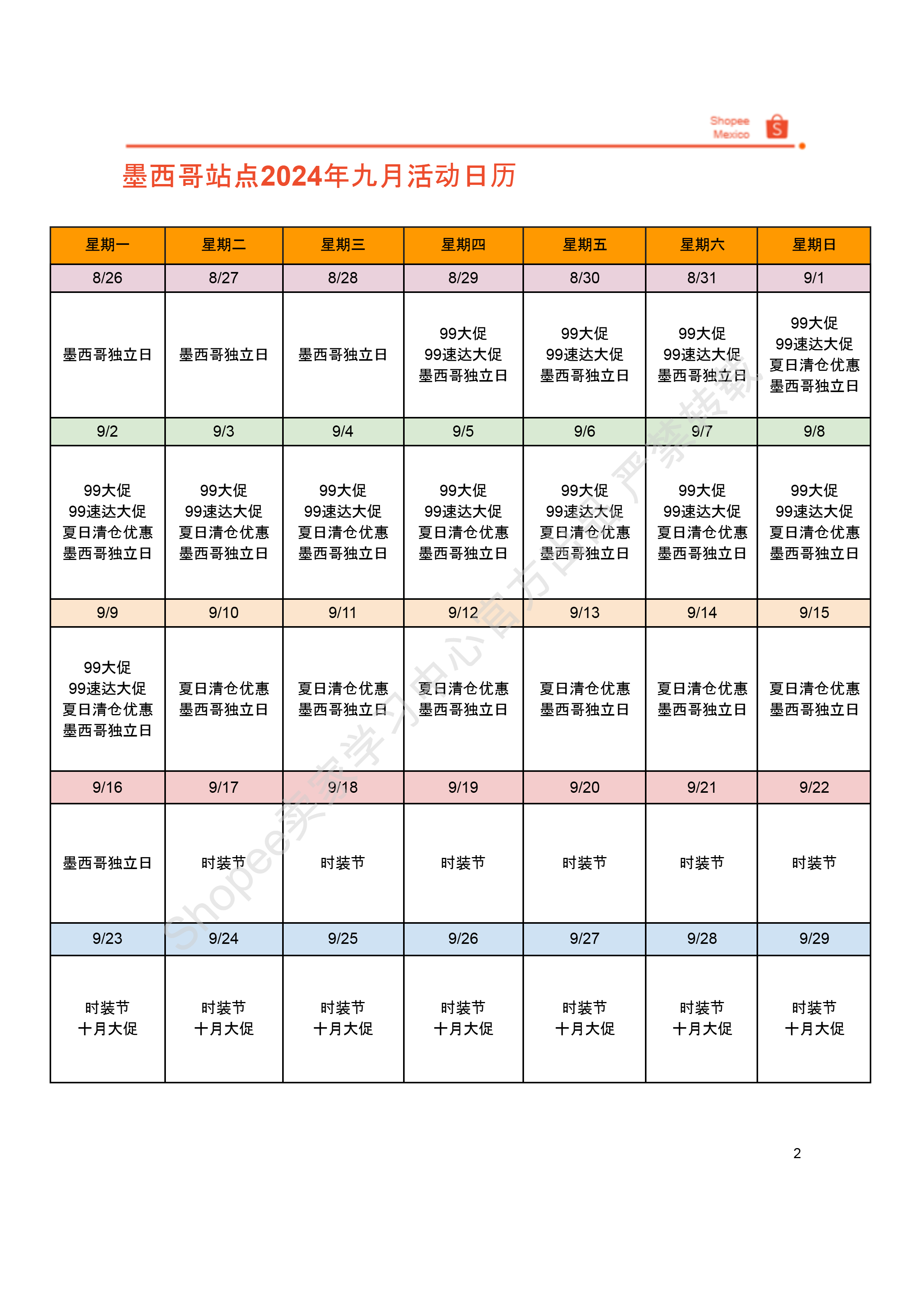 【Shopee市场周报】虾皮墨西哥站2024年9月第1周市场周报