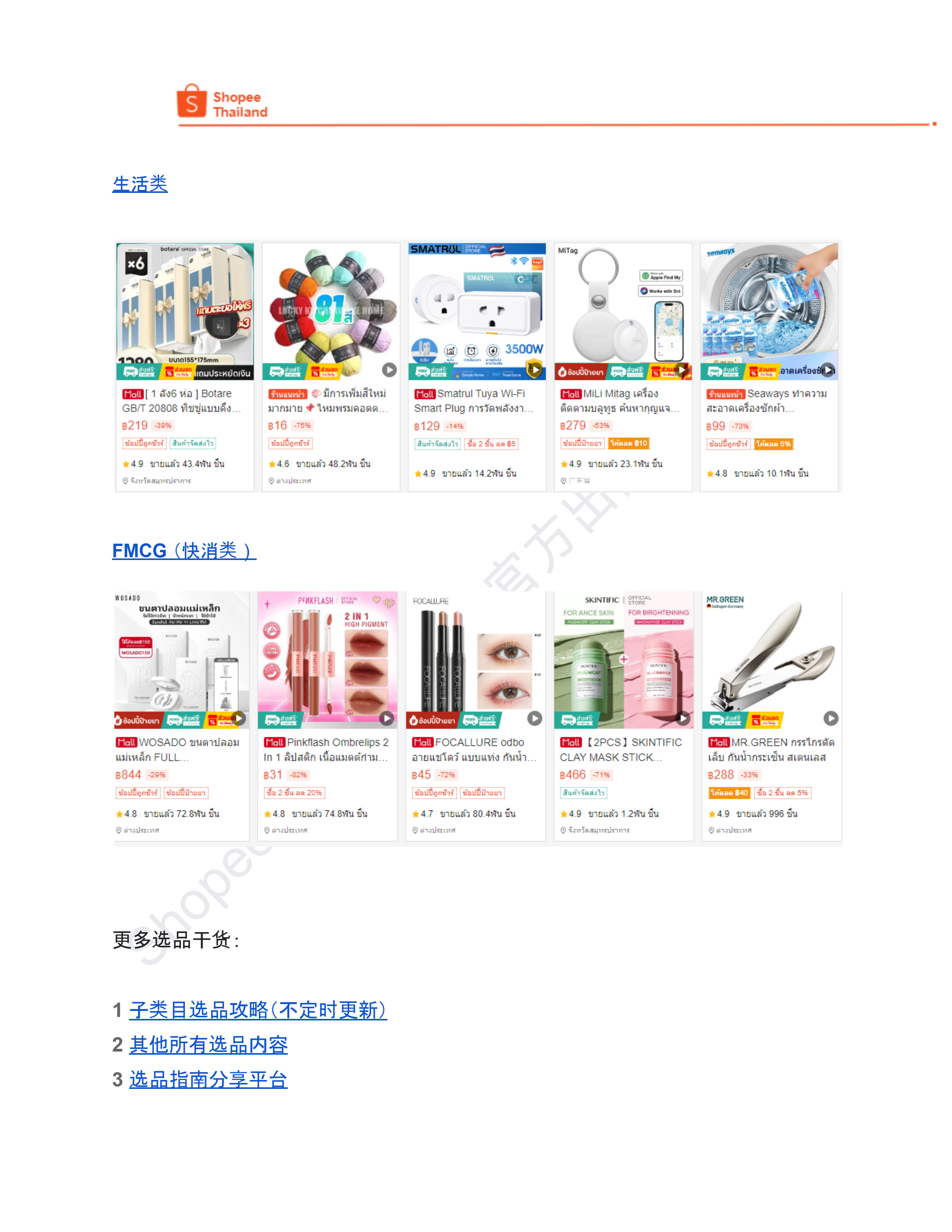 【Shopee市场周报】虾皮泰国站2024年9月第2周市场周报