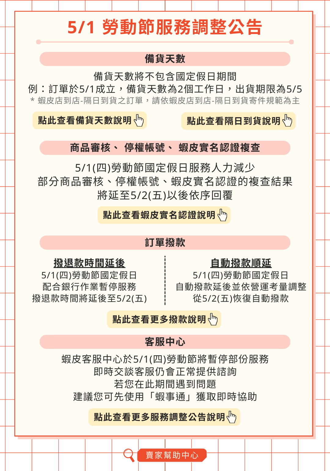 Shopee抬高两项指标门槛,加重订单压力;四家店铺在泰被端,缴获数千万假货;Shopee调整五一物流服务