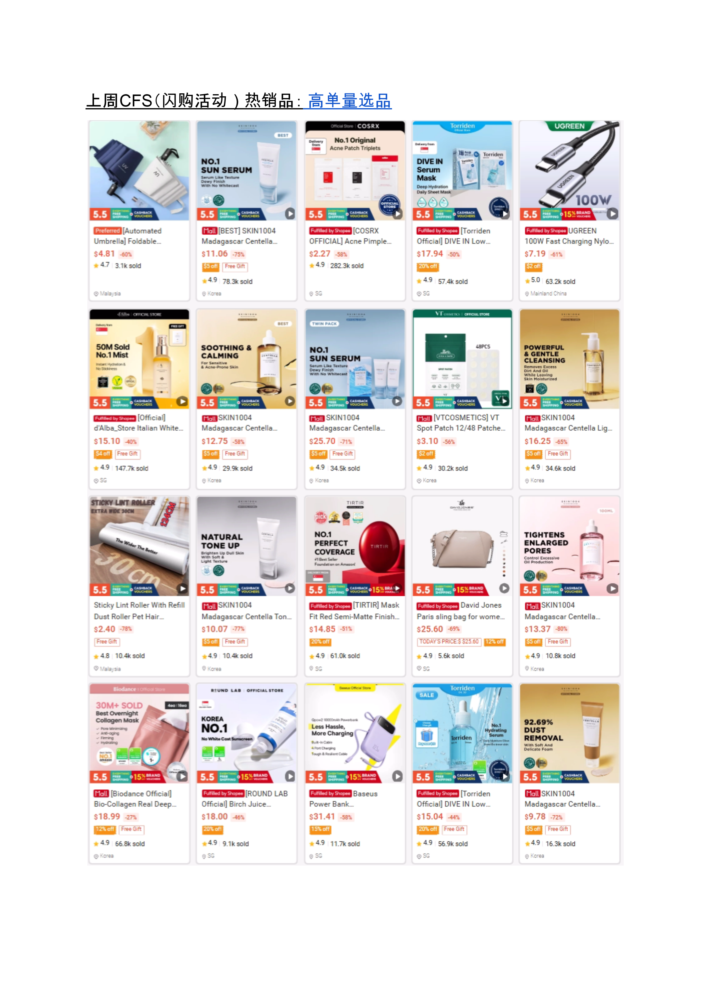 【Shopee市场周报】虾皮新加坡站2025年5月第1周市场周报