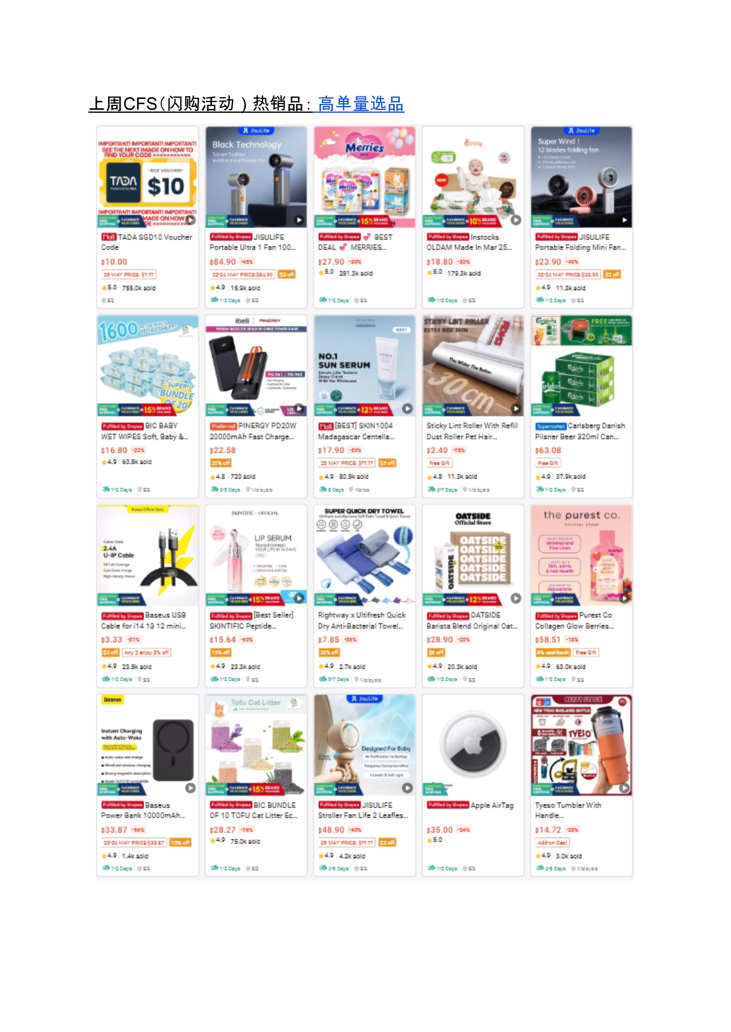【Shopee市场周报】虾皮新加坡站2025年5月第4周市场周报