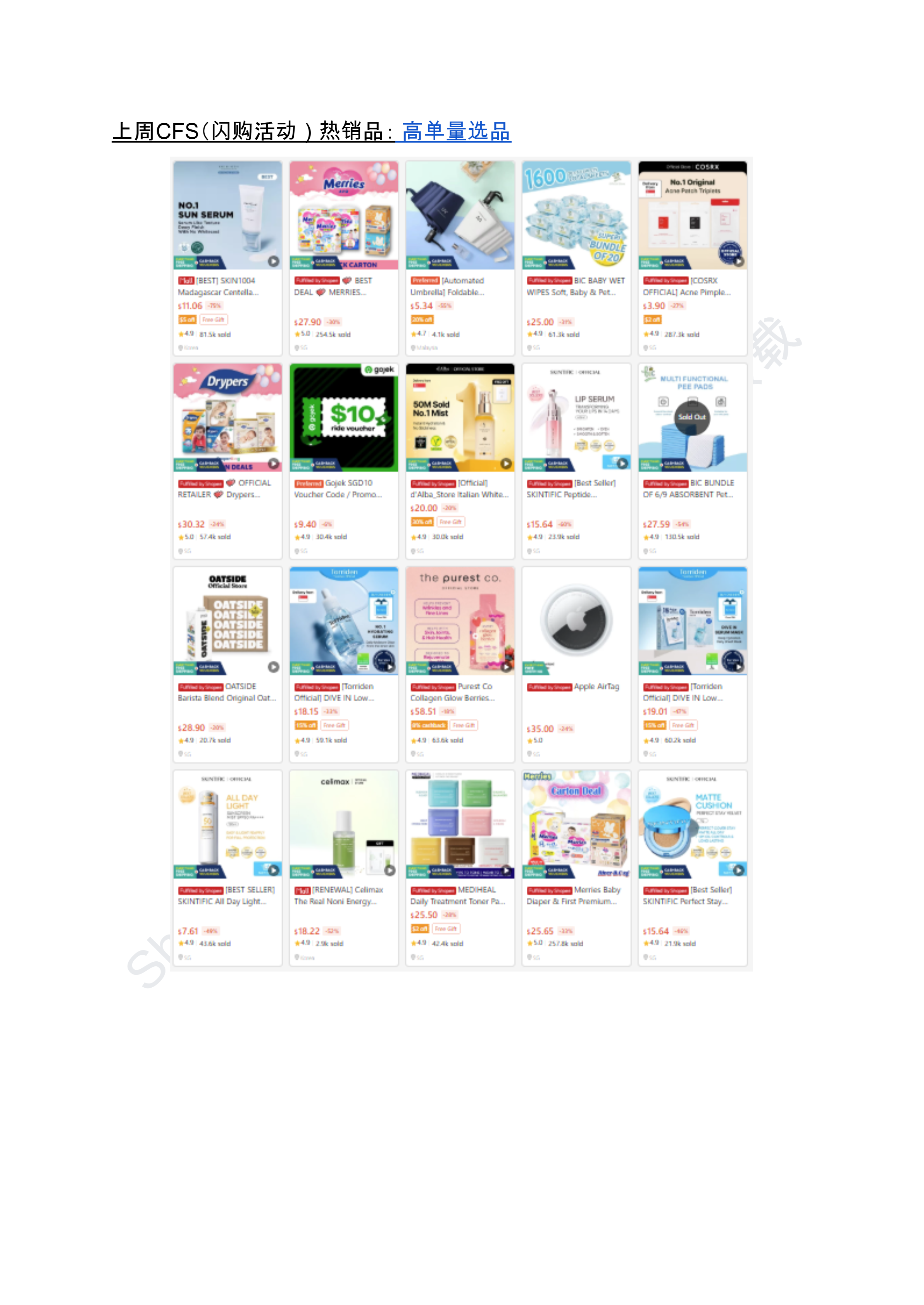 【Shopee市场周报】虾皮新加坡站2025年6月第1周市场周报