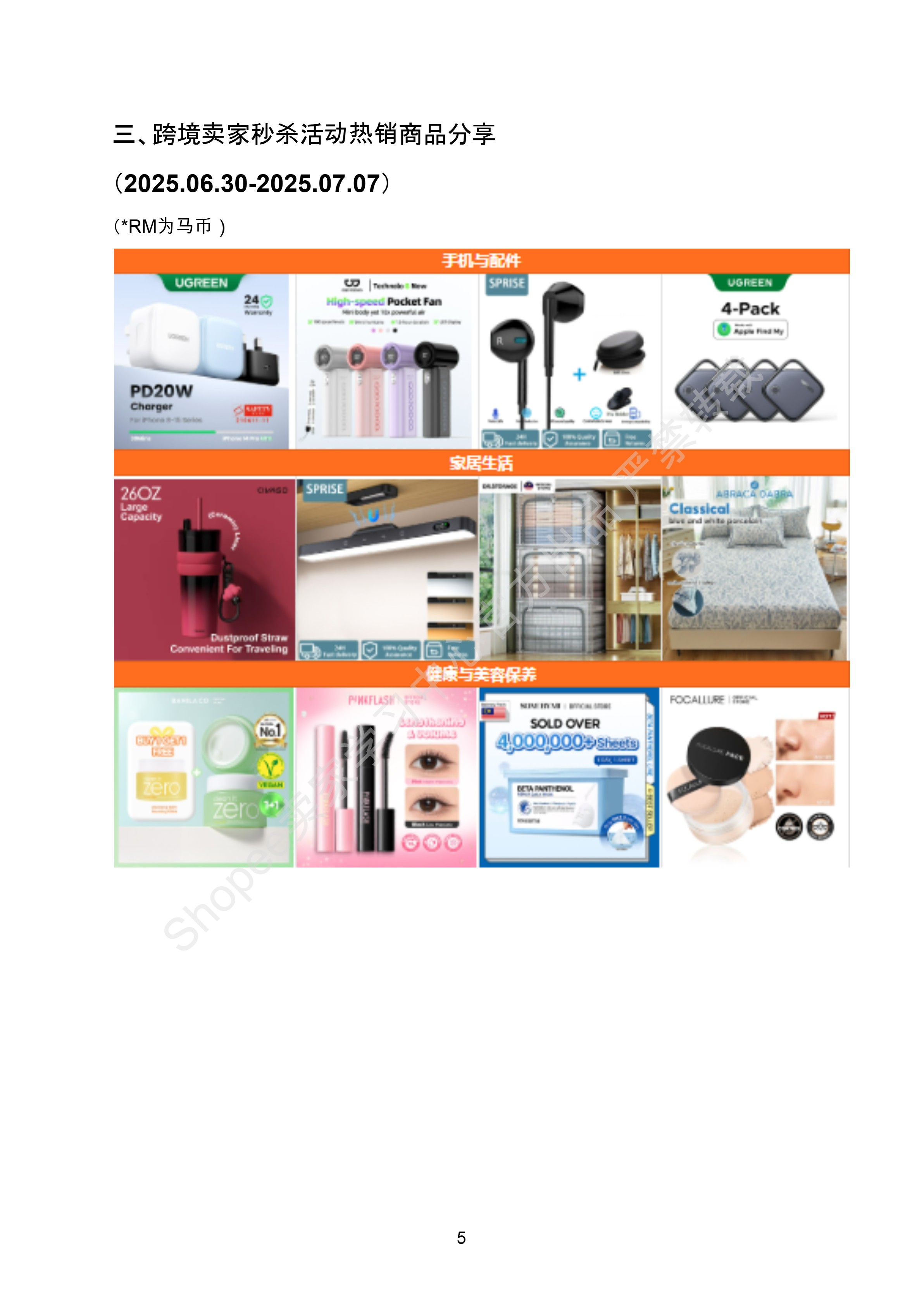 【Shopee市场周报】虾皮马来西亚站2025年7月第2周市场周报 