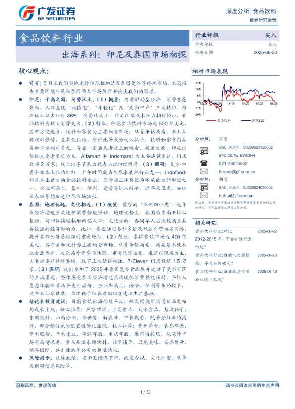 食品饮料行业:出海系列,印尼及泰国市场初探