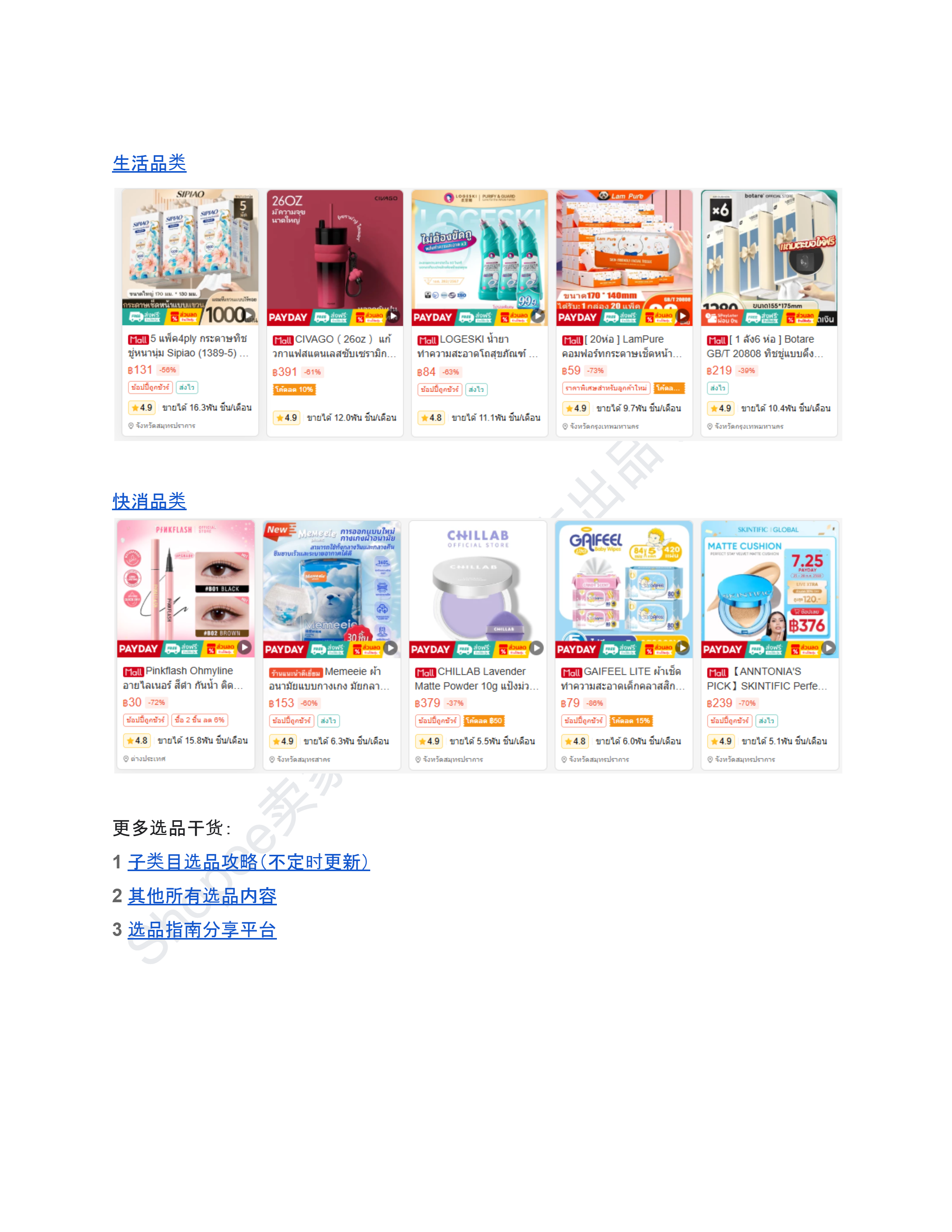 【Shopee市场周报】虾皮泰国站2025年7月第5周市场周报