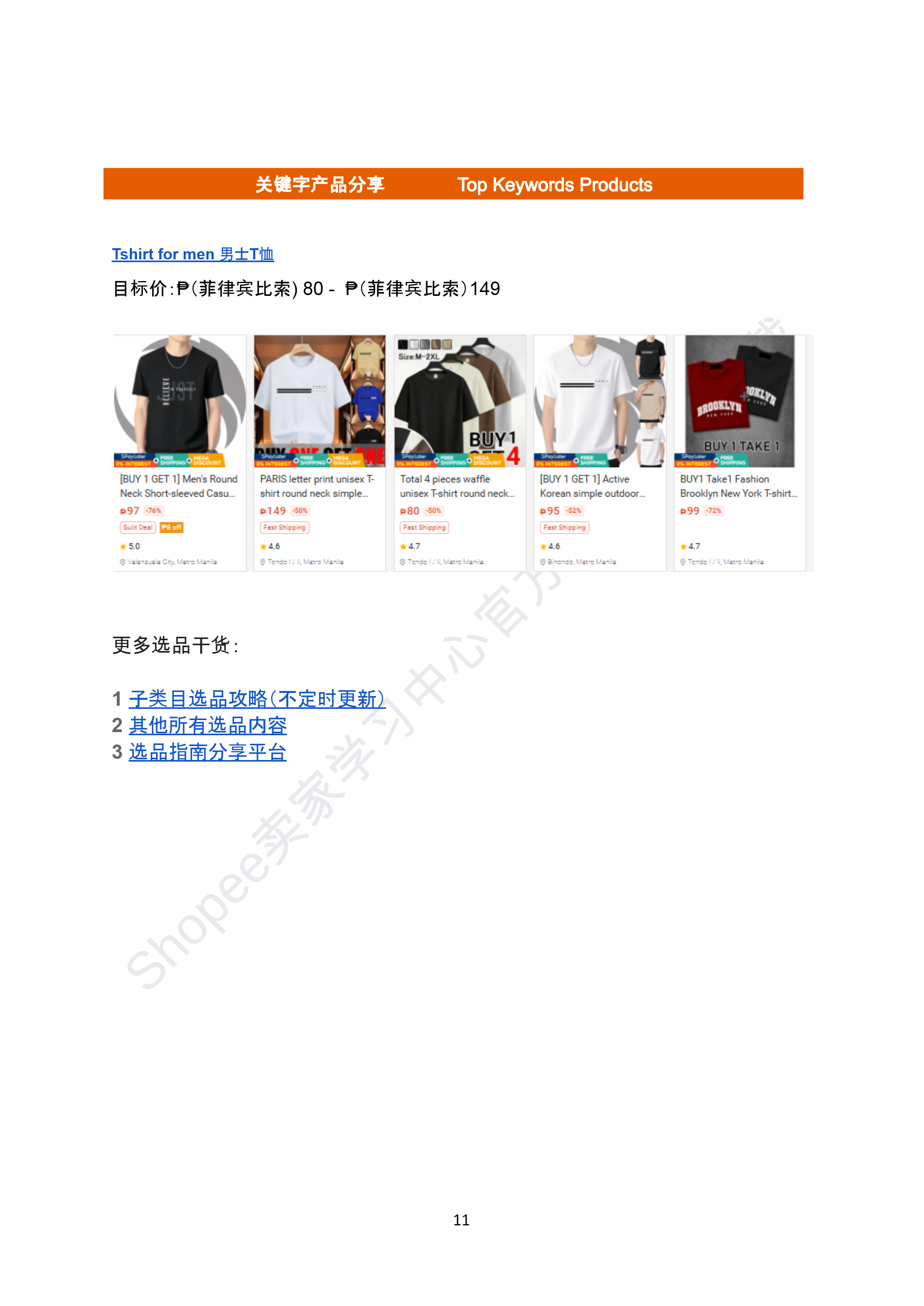 【Shopee市场周报】虾皮菲律宾站2025年8月第3周市场周报