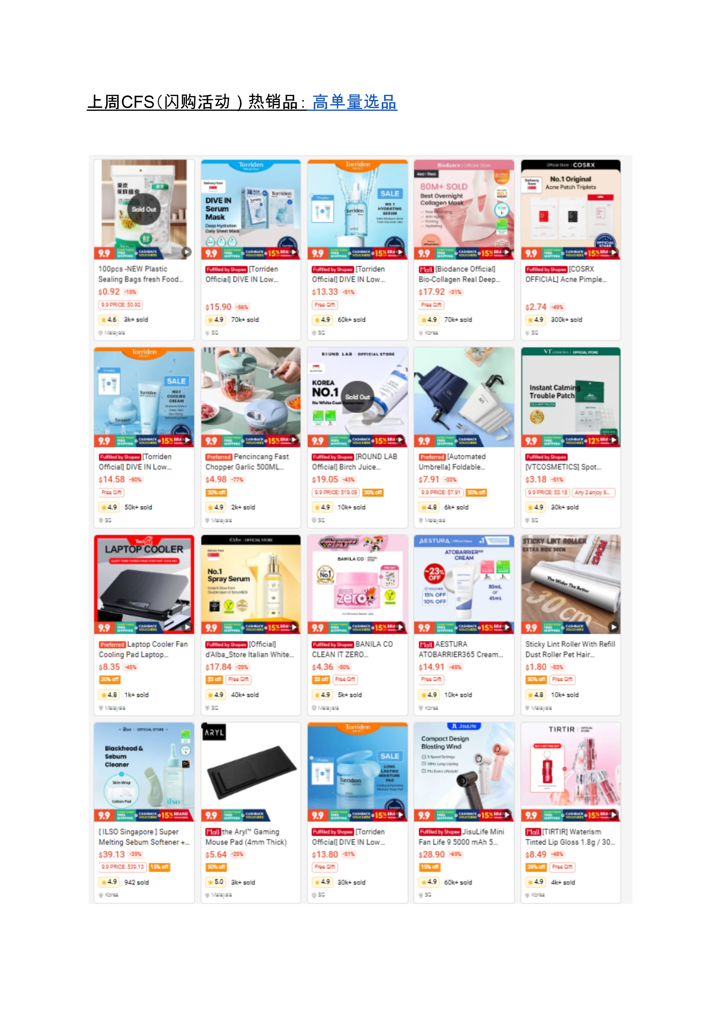 【Shopee市场周报】虾皮新加坡站2025年9月第2周市场周报