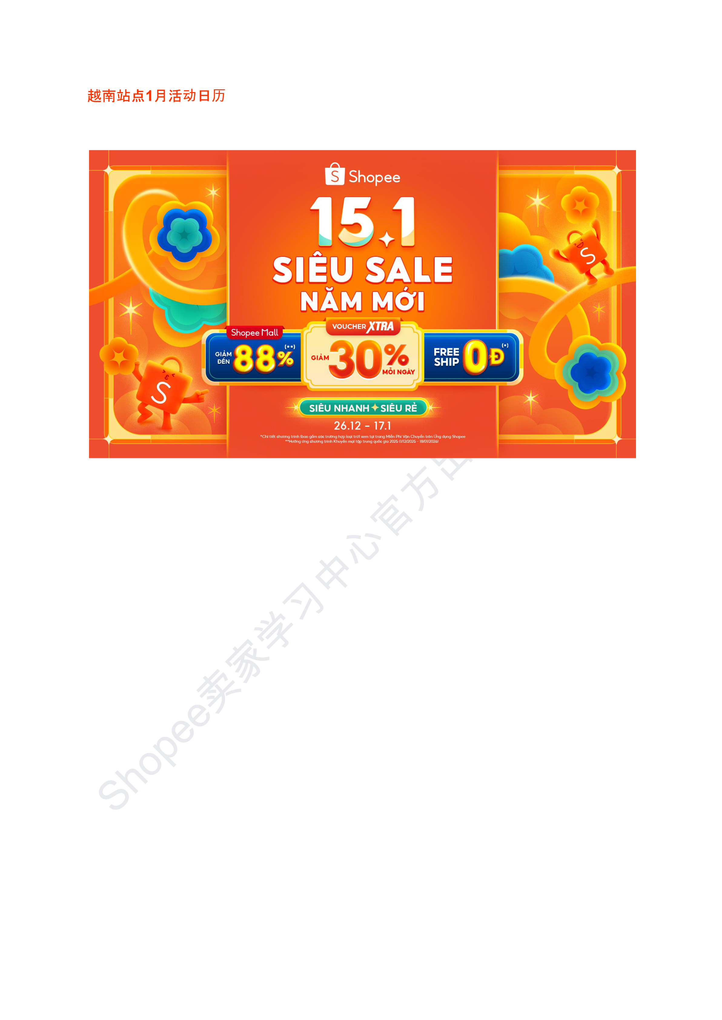 【Shopee市场周报】虾皮越南站2026年1月第4周市场周报