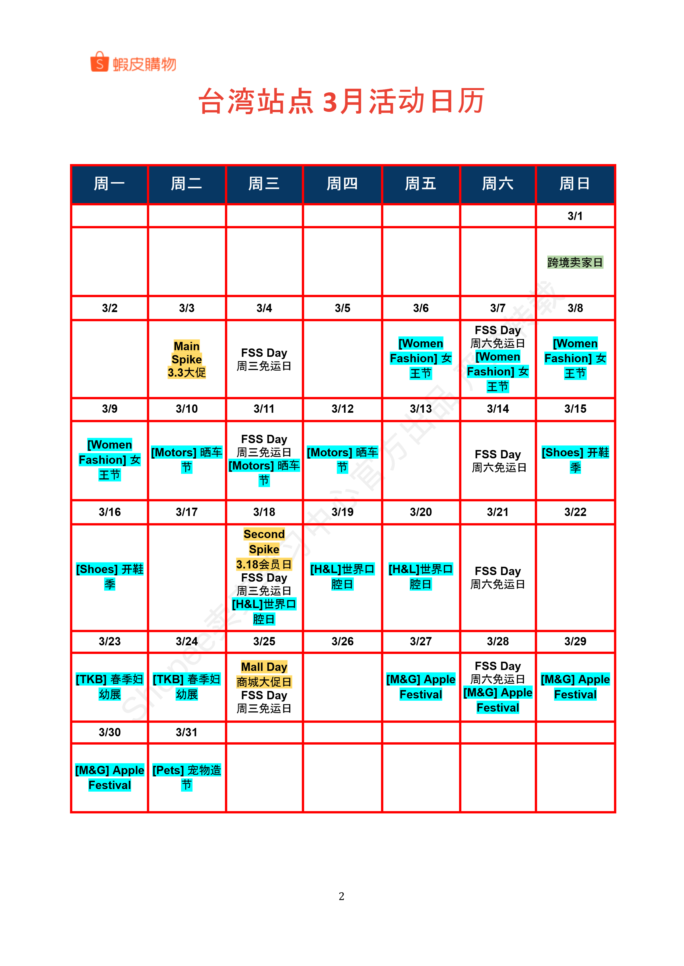 【Shopee市场周报】虾皮中国台湾站2026年3月第2周市场周报