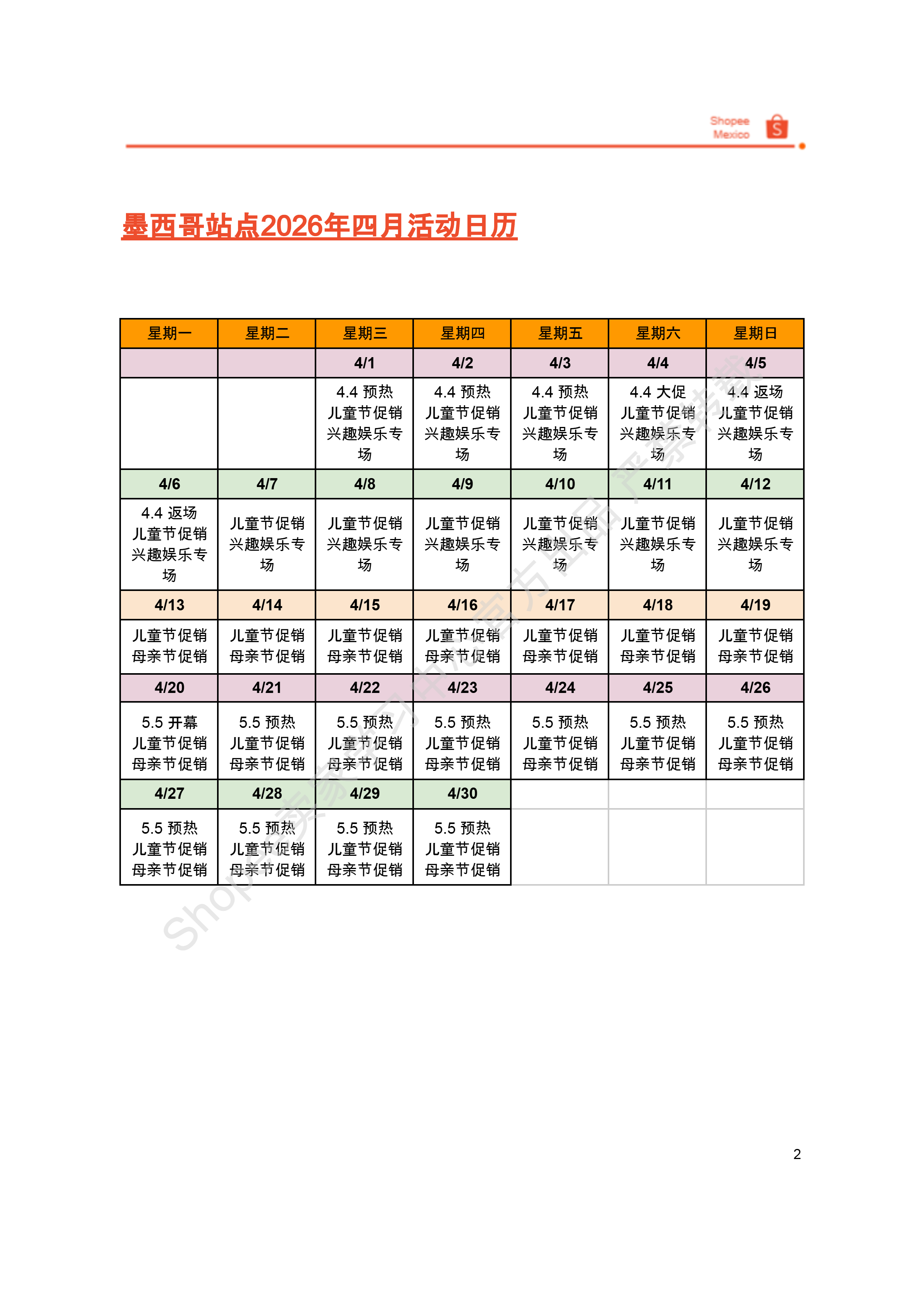 【Shopee市场周报】虾皮墨西哥站2026年4月第1周市场周报