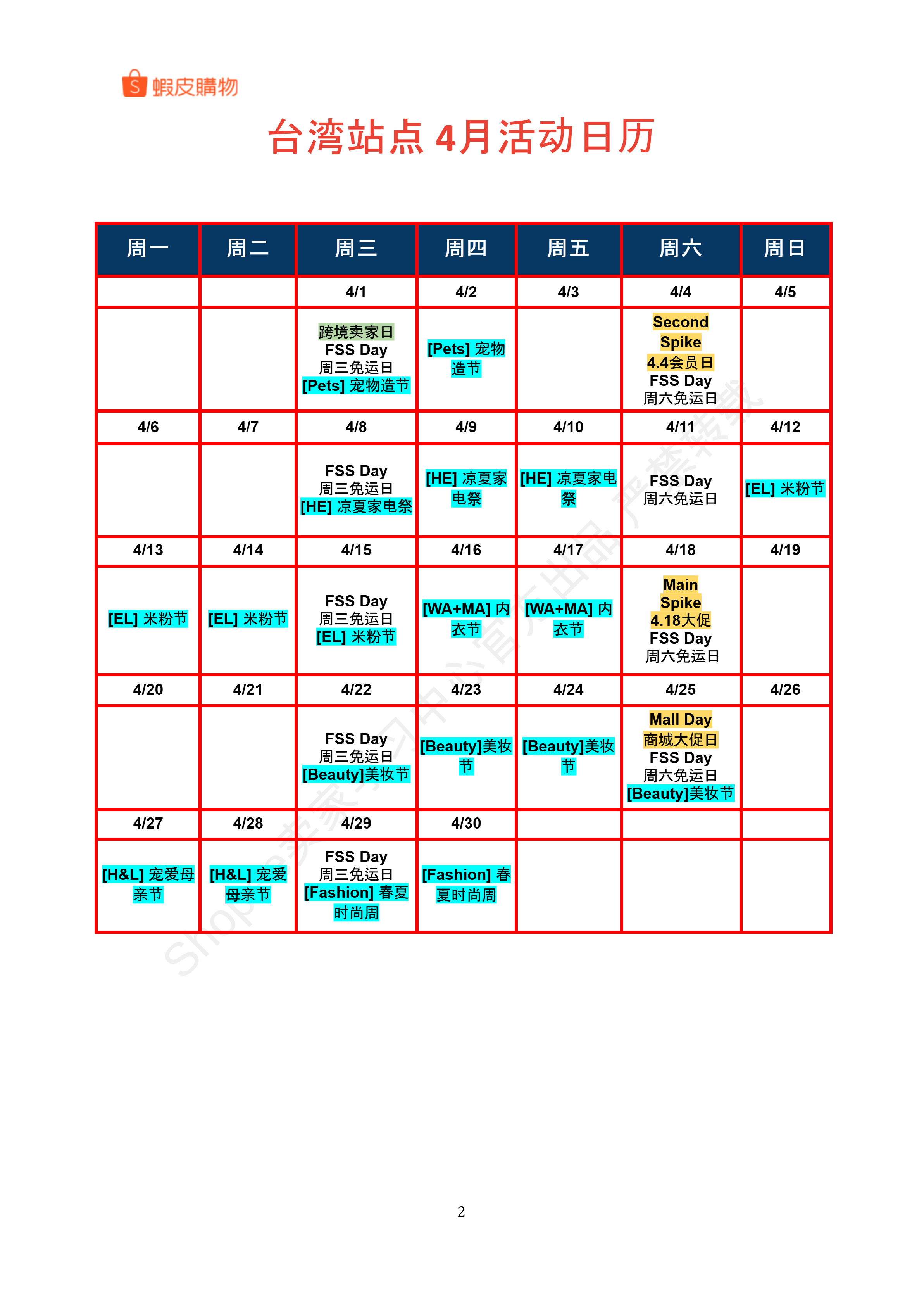 【Shopee市场周报】虾皮中国台湾站2026年4月第1周市场周报