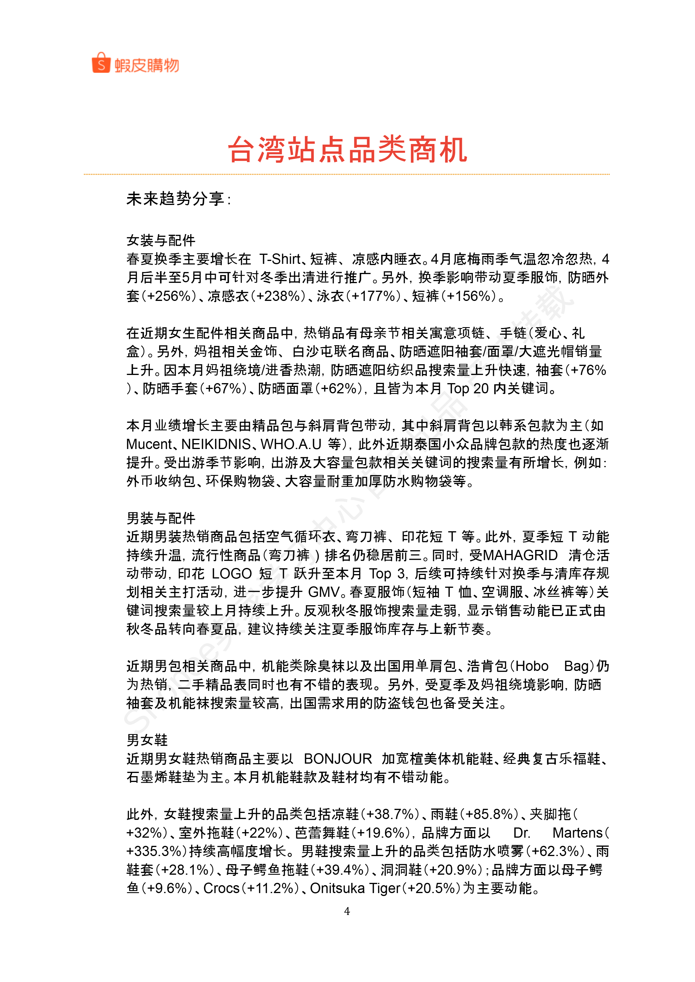 【Shopee市场周报】虾皮中国台湾站2026年5月第2周市场周报
