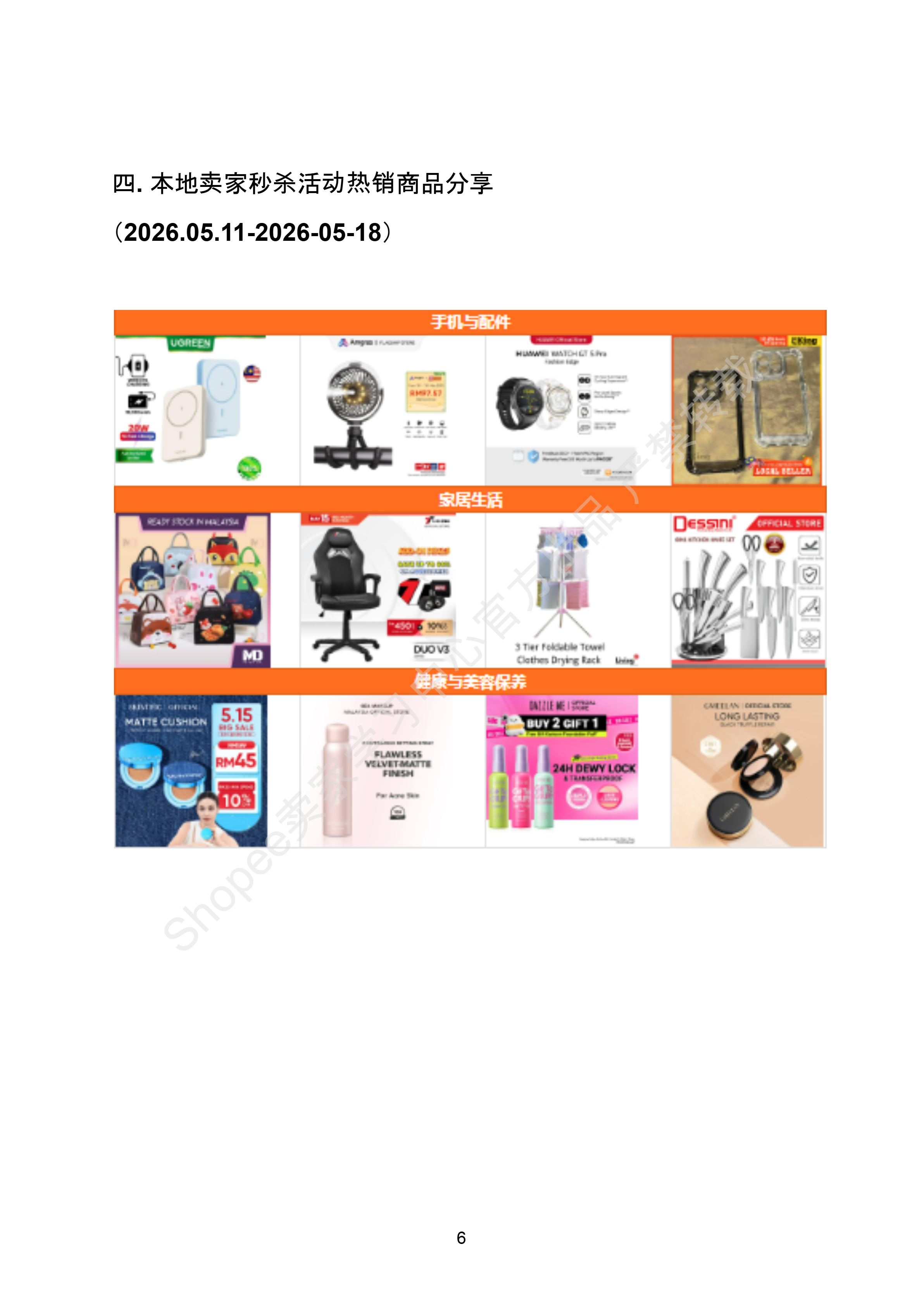 【Shopee市场周报】虾皮马来西亚站2026年5月第2周市场周报