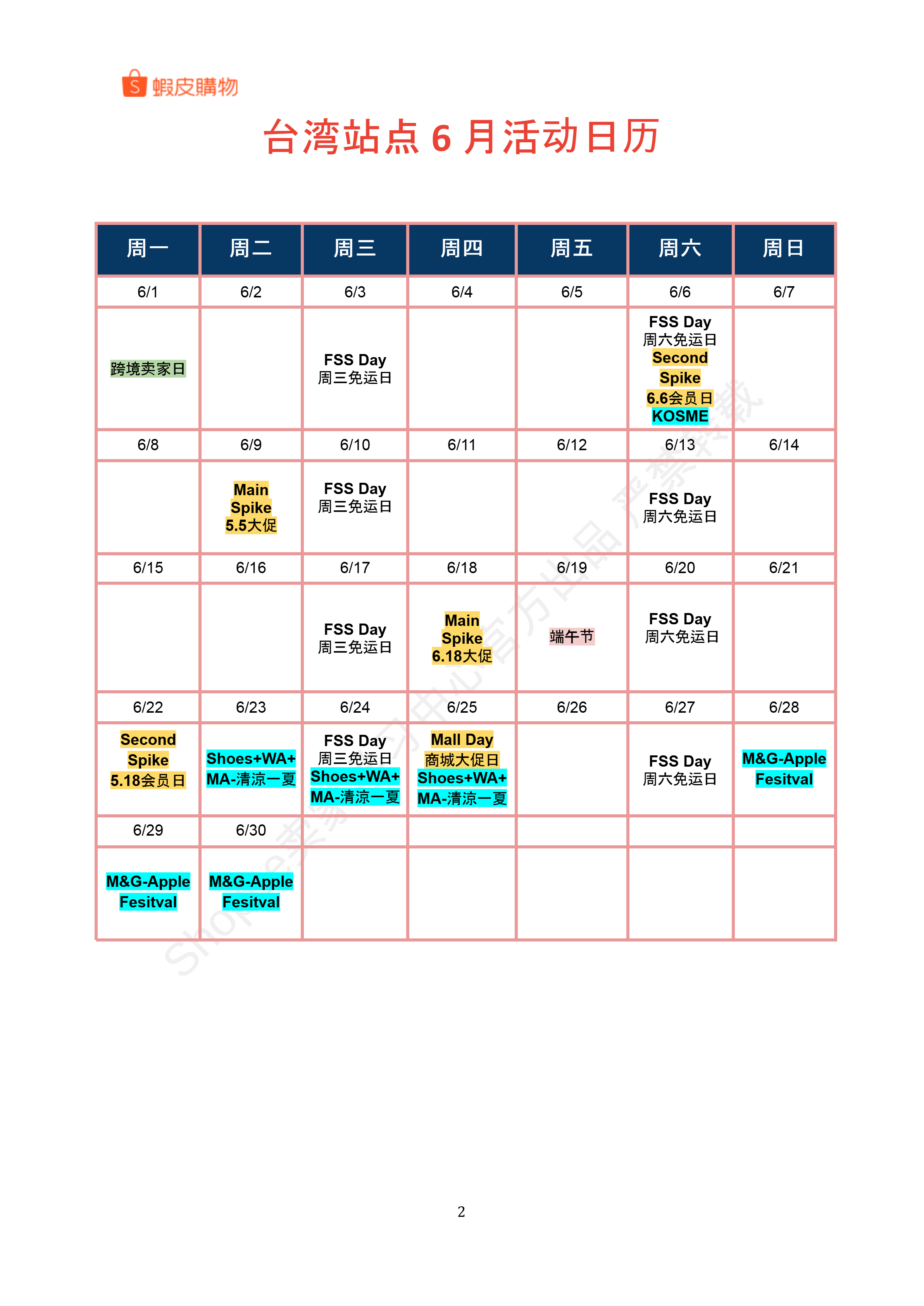 【Shopee市场周报】虾皮中国台湾站2026年6月第1周市场周报