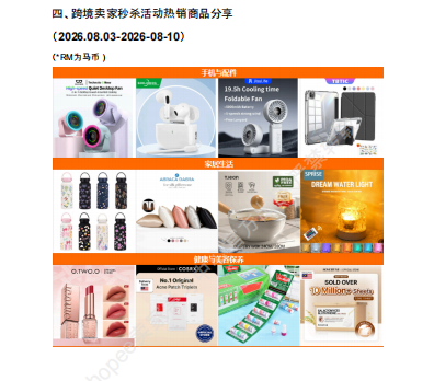 【2026年8月第2周】虾皮马来西亚站：海外仓佣金上调如何控成本？Shopee 马来西亚 8 月大促热搜选品周报指南