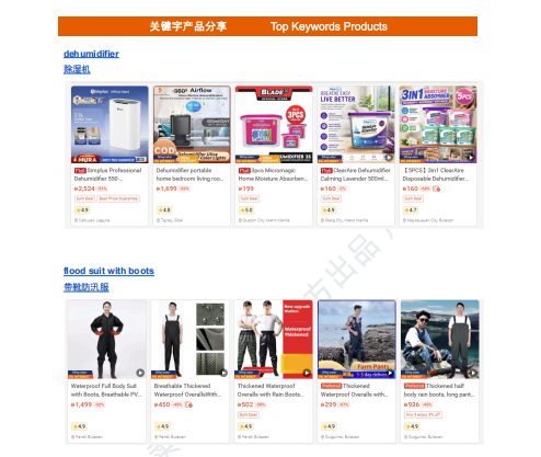 【2026年9月第2周】虾皮菲律宾站：雨季防汛除湿品类如何抓机会？Shopee 菲律宾站热搜关键词商品周报指南