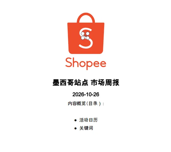 【2026年10月第4周】虾皮墨西哥站：配饰数码节日爆品怎么做？Shopee 墨西哥站点品类商机数据周报指南