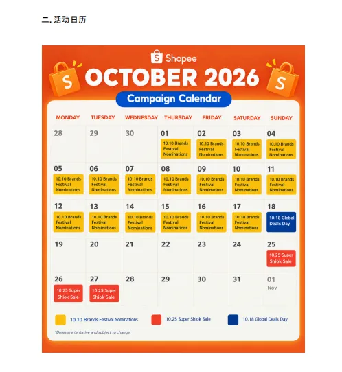 【2026年10月第4周】虾皮新加坡站：Q4 大促资源包怎么拿？Shopee 新加坡站点 10‑11 月活动排期选品周报指南