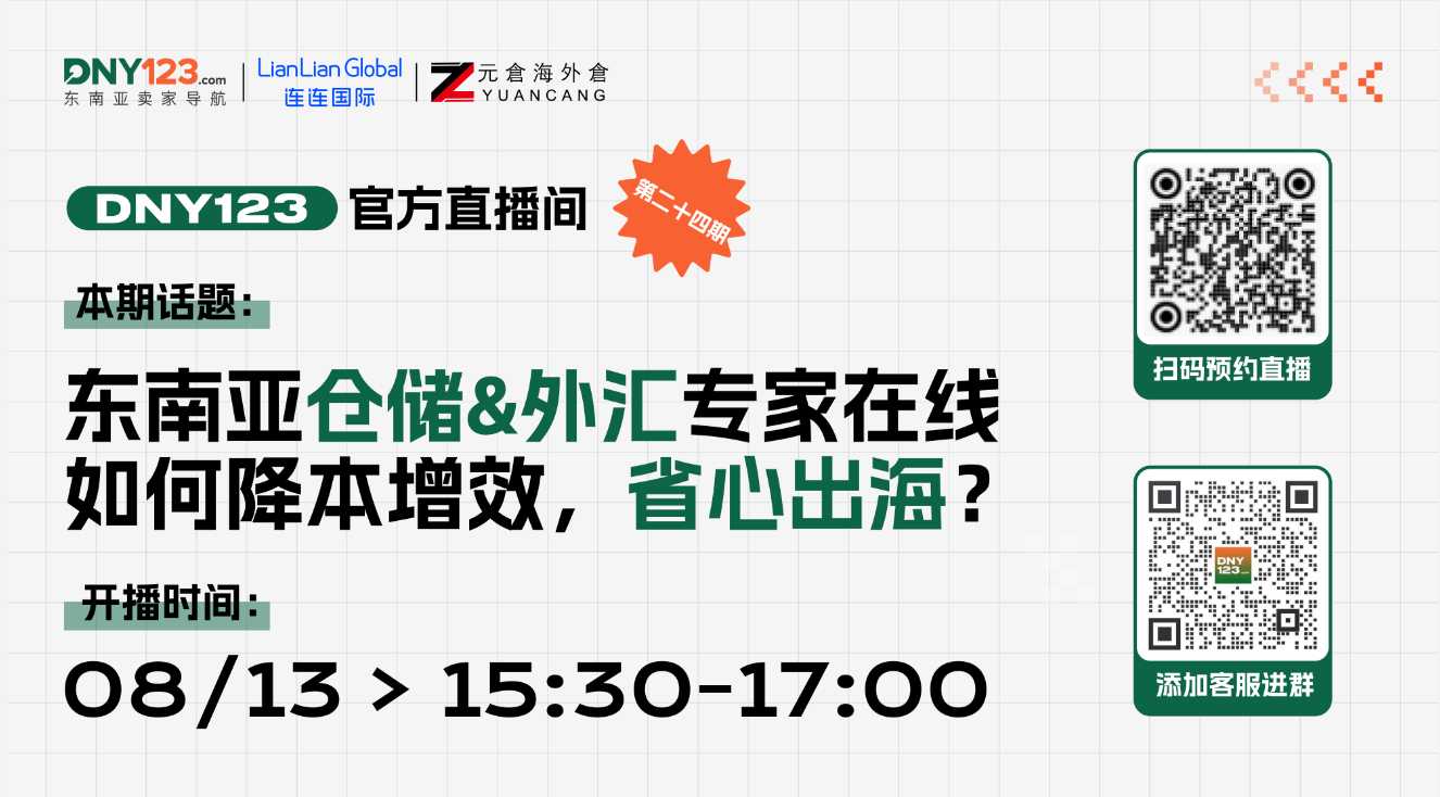 【DNY123官方直播间】东南亚仓储&外汇专家在线，带你高效省心出海！