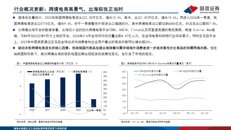 跨境电商系列之五-外部博弈难阻行业成长，大浪淘沙方显龙头本色-国信证券 