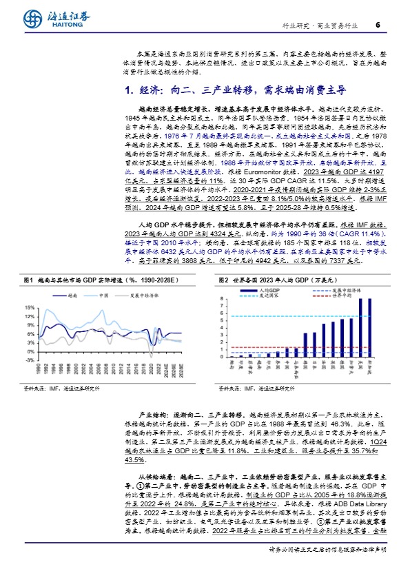 东南亚国别消费研究：越南：人口红利期，消费高增长 