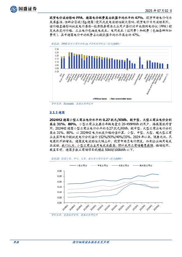 【国盛证券】电力设备行业深度：从电价逻辑探讨海外工商储需求空间–欧洲、东南亚和非洲市场【发现报告 fxbaogao.com】 
