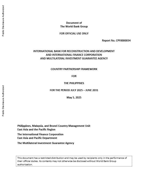 英文【世界银行】20252031财年菲律宾国家伙伴关系框架2025【发现报告 fxbaogao.com】 
