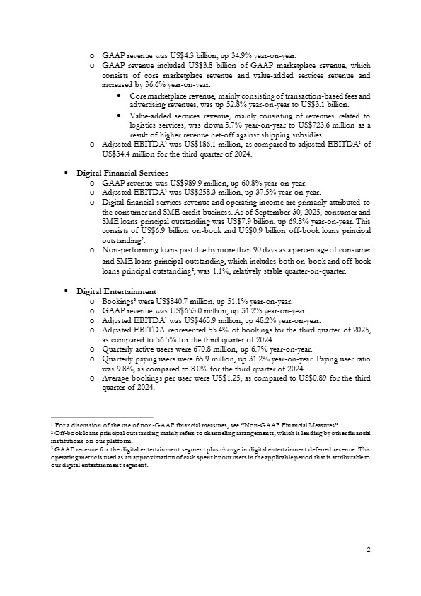 2025.11.11 Sea Third Quarter 2025 Results(1) 