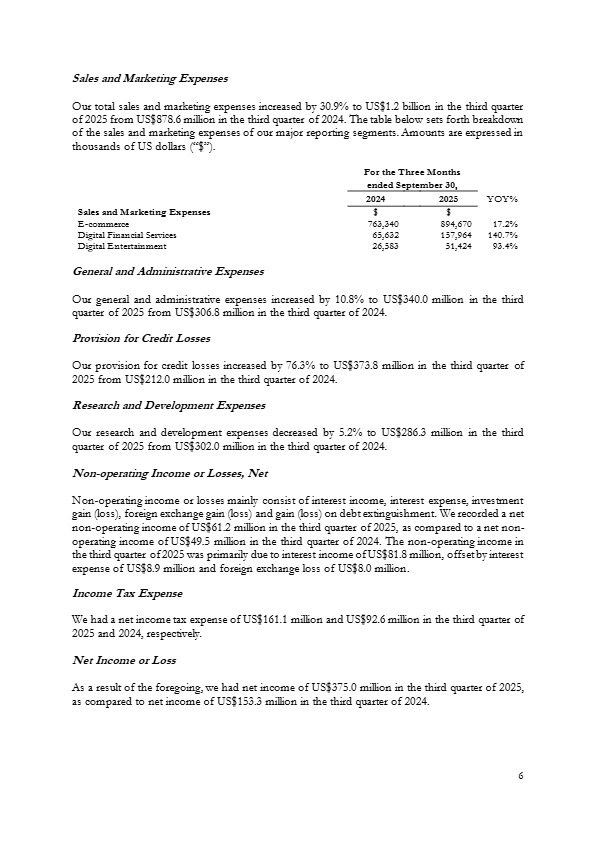 2025.11.11 Sea Third Quarter 2025 Results(1) 